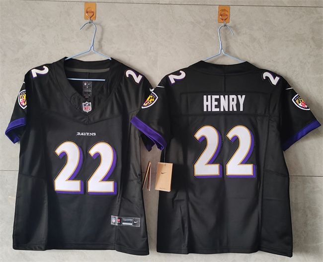 Women's Baltimore Ravens #22 Derrick Henry Black F.U.S.E. Vapor Football Jersey(Run Small)